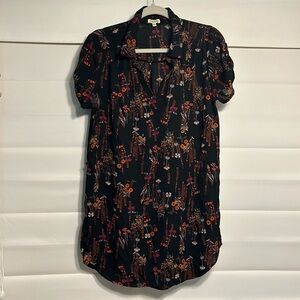 Large Lily White sheer floral long blouse dress